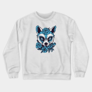 Blue rose raccoon Crewneck Sweatshirt